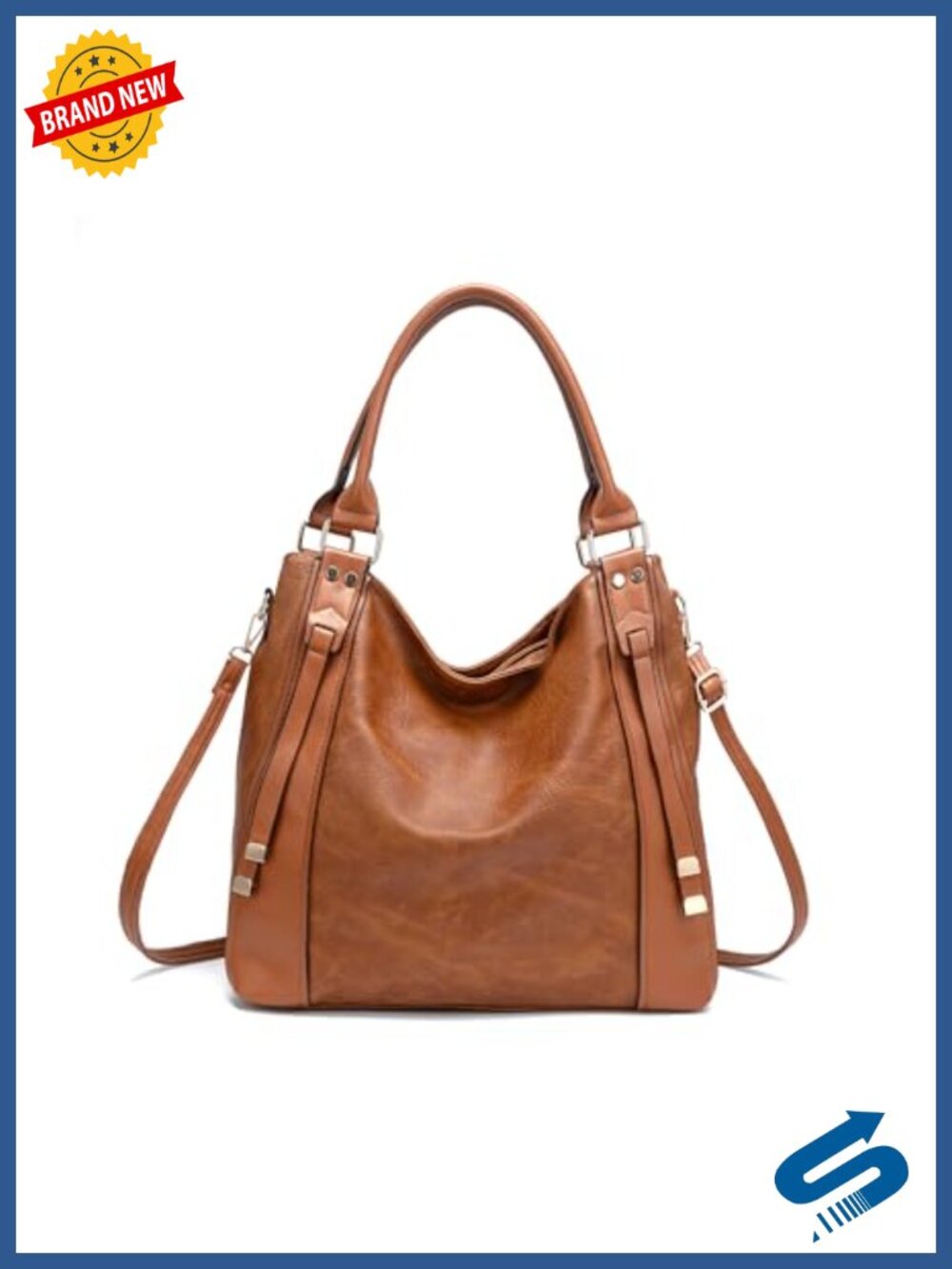 Vintage Large PU Hobo Tote Bag Satchel Purse with Strap Women